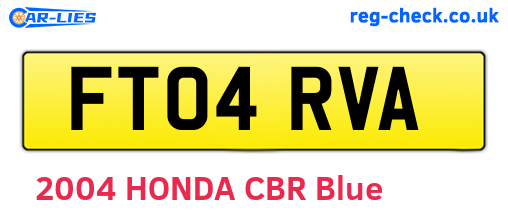 FT04RVA are the vehicle registration plates.
