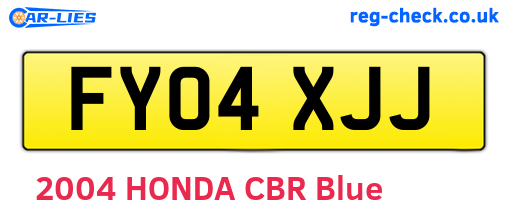 FY04XJJ are the vehicle registration plates.