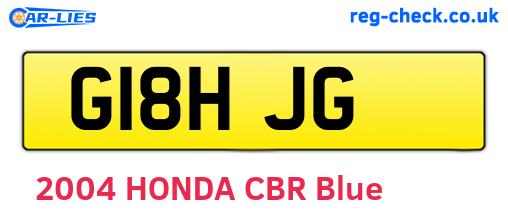 G18HJG are the vehicle registration plates.