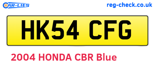 HK54CFG are the vehicle registration plates.