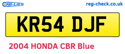 KR54DJF are the vehicle registration plates.