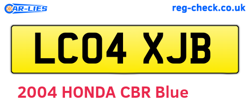 LC04XJB are the vehicle registration plates.