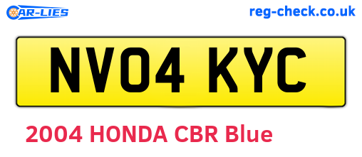 NV04KYC are the vehicle registration plates.