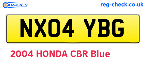 NX04YBG are the vehicle registration plates.