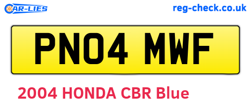 PN04MWF are the vehicle registration plates.