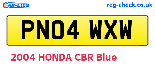 PN04WXW are the vehicle registration plates.