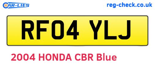 RF04YLJ are the vehicle registration plates.