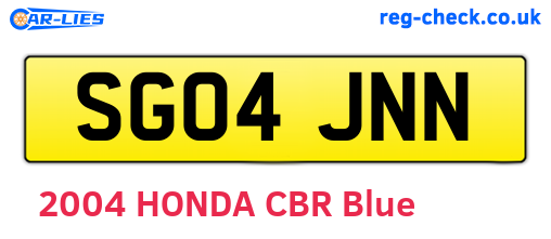 SG04JNN are the vehicle registration plates.