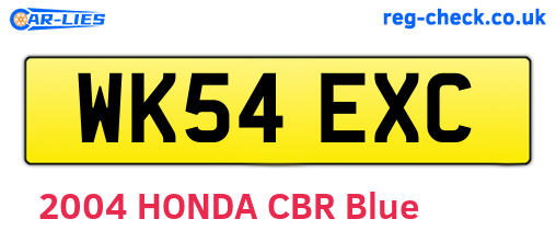 WK54EXC are the vehicle registration plates.