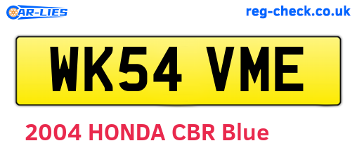 WK54VME are the vehicle registration plates.