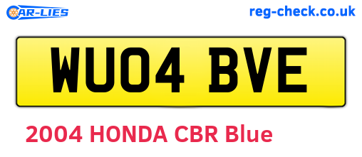 WU04BVE are the vehicle registration plates.