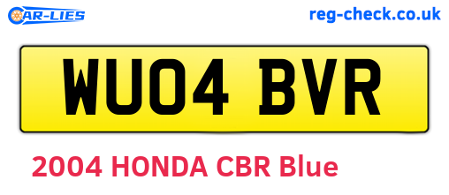 WU04BVR are the vehicle registration plates.