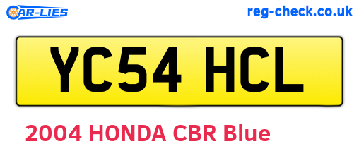 YC54HCL are the vehicle registration plates.