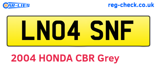 LN04SNF are the vehicle registration plates.
