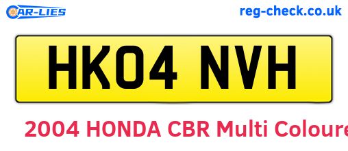 HK04NVH are the vehicle registration plates.