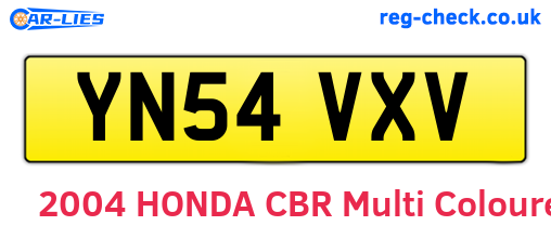 YN54VXV are the vehicle registration plates.