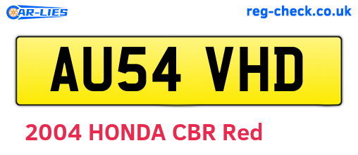 AU54VHD are the vehicle registration plates.