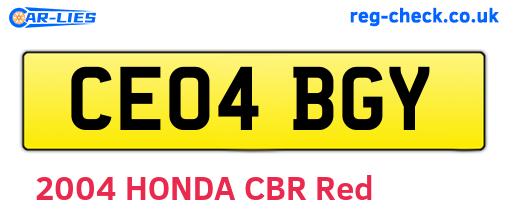 CE04BGY are the vehicle registration plates.