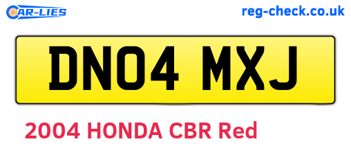 DN04MXJ are the vehicle registration plates.