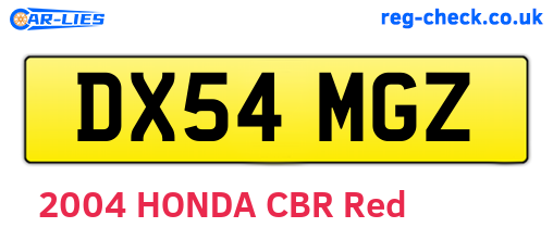 DX54MGZ are the vehicle registration plates.