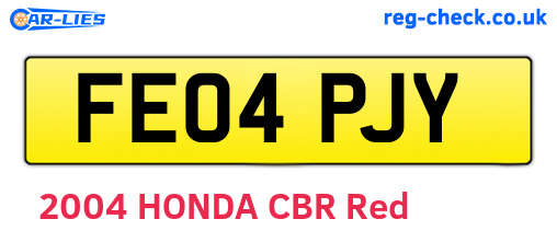 FE04PJY are the vehicle registration plates.