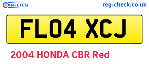 FL04XCJ are the vehicle registration plates.