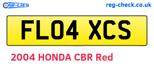 FL04XCS are the vehicle registration plates.
