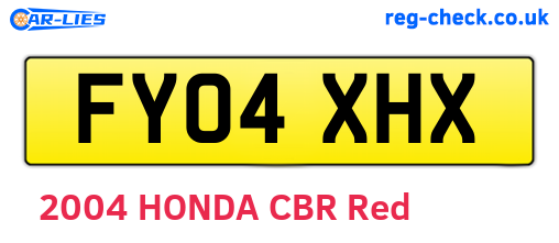 FY04XHX are the vehicle registration plates.
