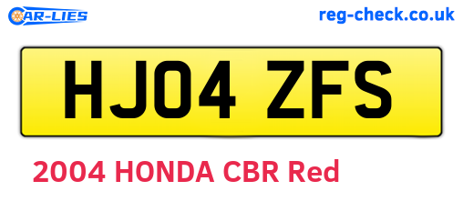 HJ04ZFS are the vehicle registration plates.