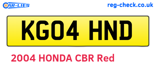 KG04HND are the vehicle registration plates.