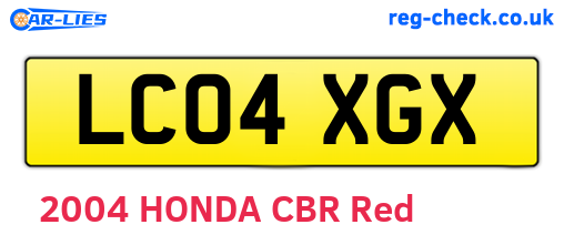 LC04XGX are the vehicle registration plates.