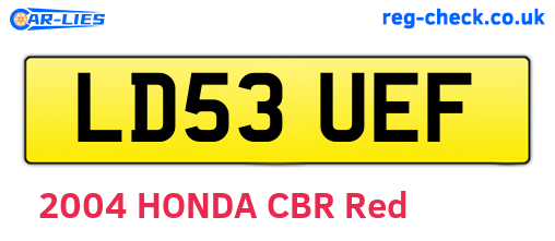 LD53UEF are the vehicle registration plates.