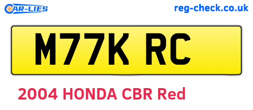 M77KRC are the vehicle registration plates.