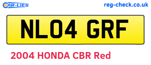 NL04GRF are the vehicle registration plates.