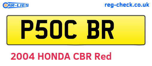 P50CBR are the vehicle registration plates.