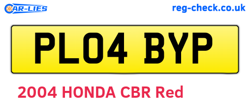 PL04BYP are the vehicle registration plates.
