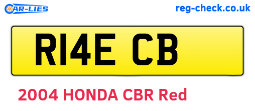 R14ECB are the vehicle registration plates.