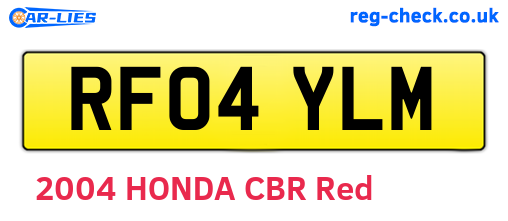 RF04YLM are the vehicle registration plates.