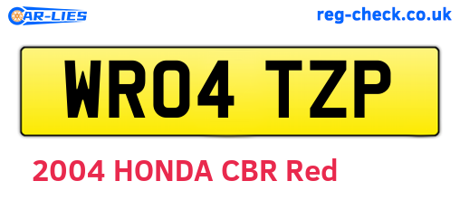 WR04TZP are the vehicle registration plates.