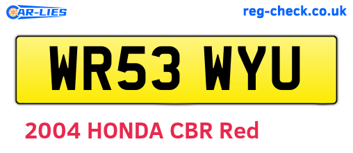 WR53WYU are the vehicle registration plates.