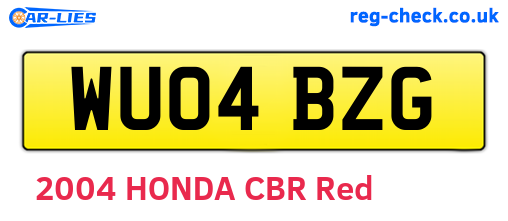 WU04BZG are the vehicle registration plates.