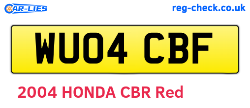 WU04CBF are the vehicle registration plates.