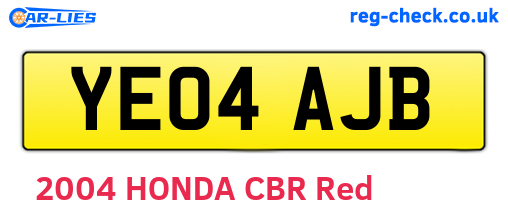 YE04AJB are the vehicle registration plates.