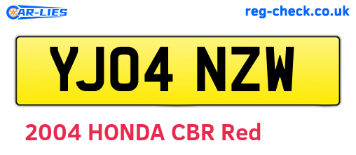 YJ04NZW are the vehicle registration plates.