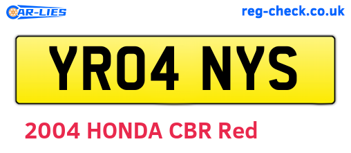YR04NYS are the vehicle registration plates.