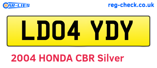 LD04YDY are the vehicle registration plates.