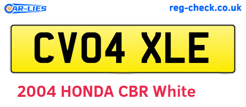 CV04XLE are the vehicle registration plates.