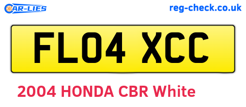 FL04XCC are the vehicle registration plates.