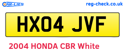 HX04JVF are the vehicle registration plates.