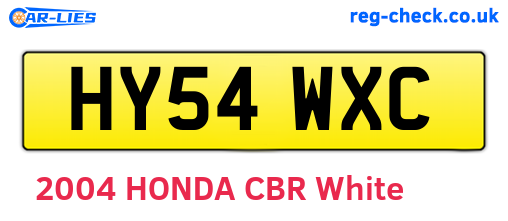 HY54WXC are the vehicle registration plates.